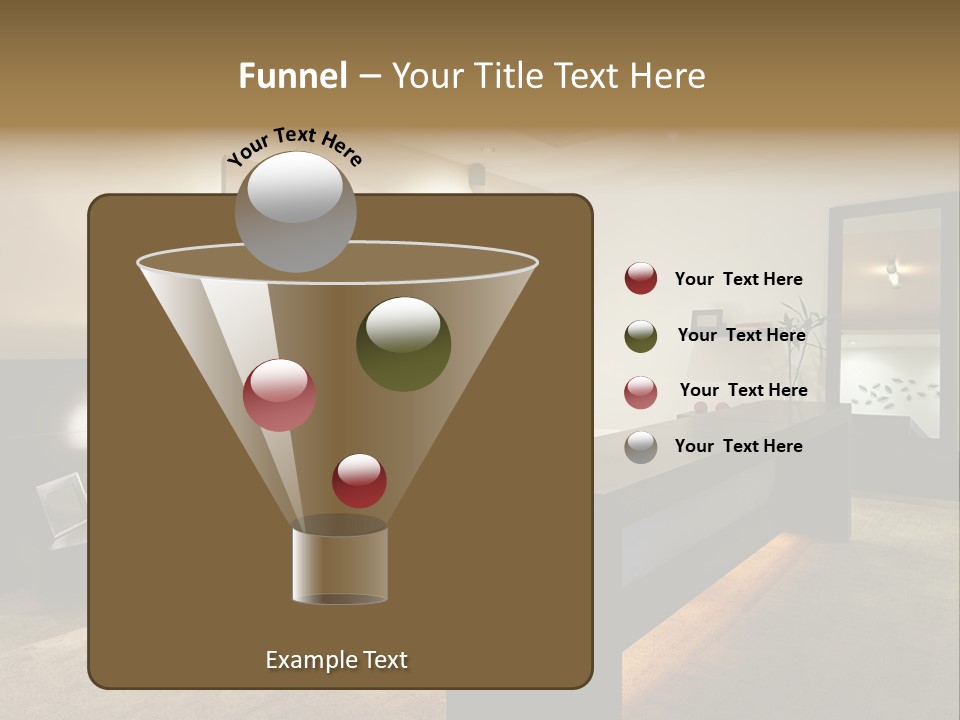 A Bedroom With A Bed And A Lamp PowerPoint Template