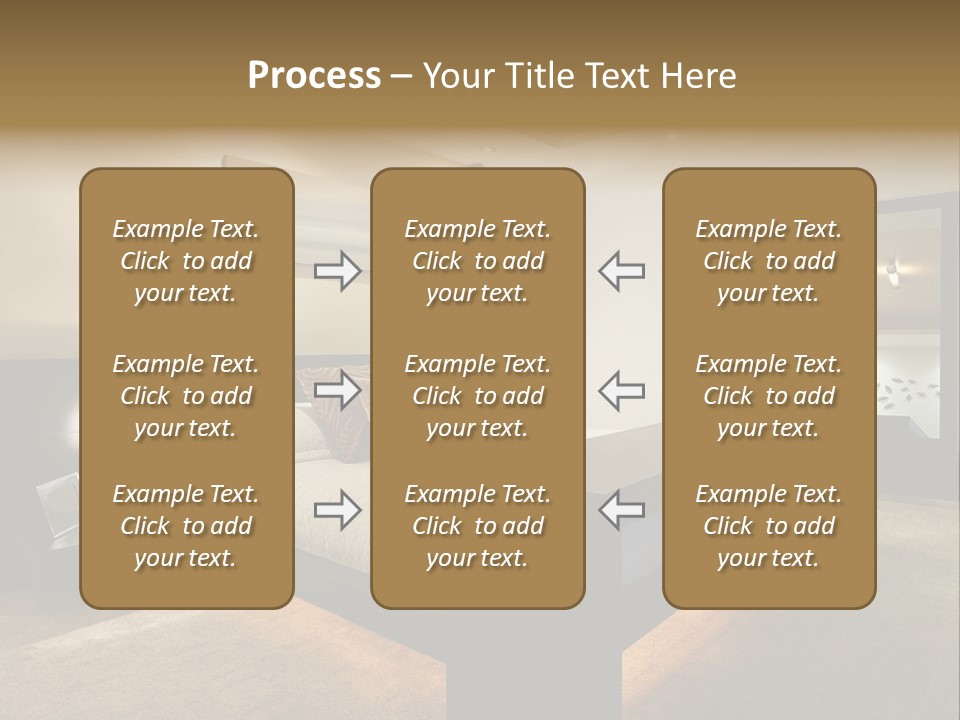 A Bedroom With A Bed And A Lamp PowerPoint Template
