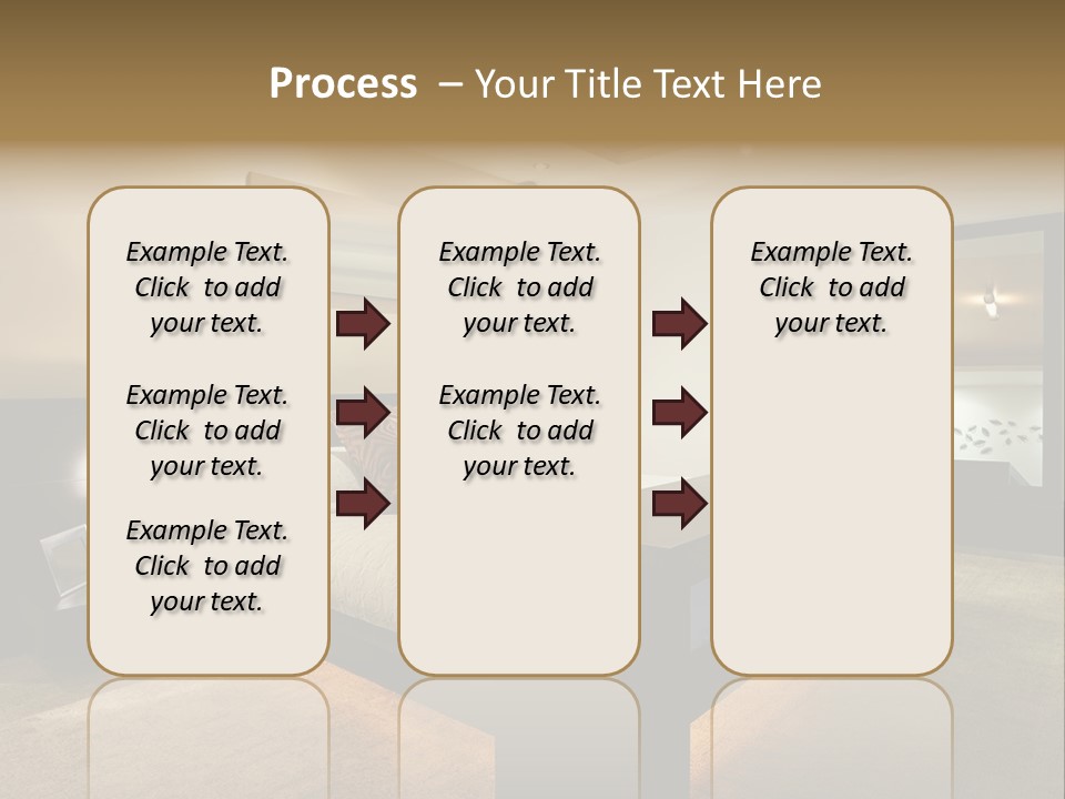 A Bedroom With A Bed And A Lamp PowerPoint Template