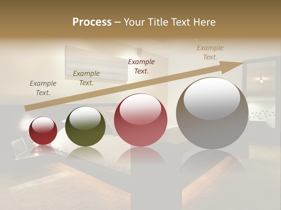 A Bedroom With A Bed And A Lamp PowerPoint Template