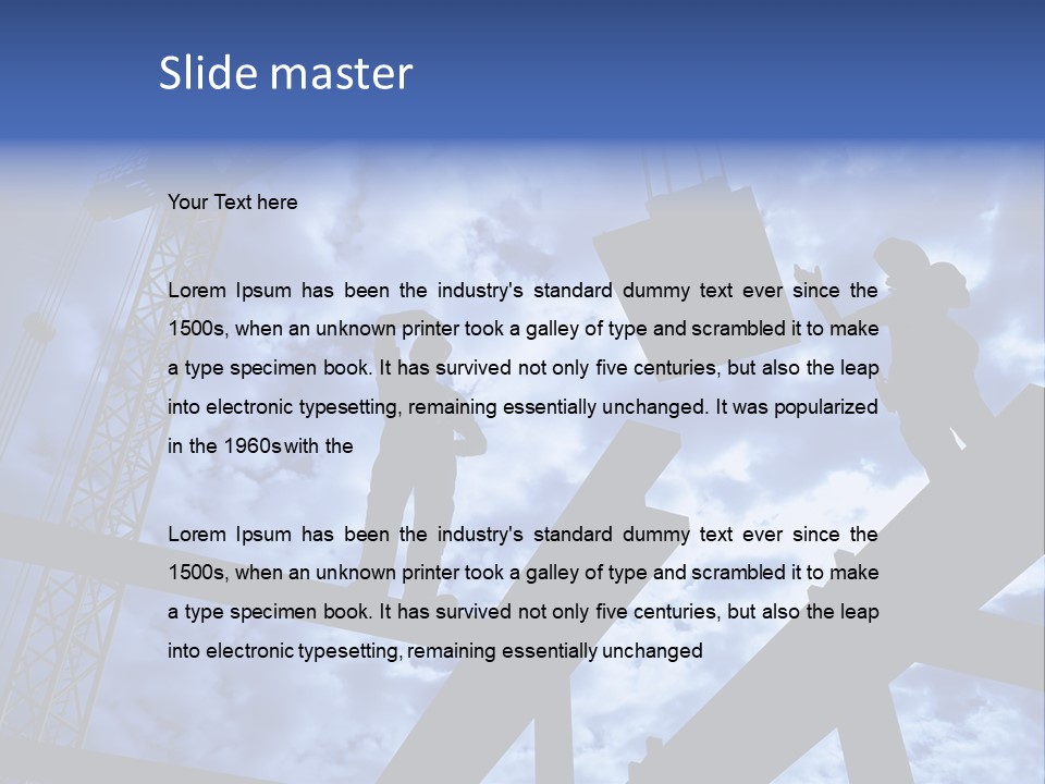 A Couple Of People Standing On Top Of A Construction Site PowerPoint Template