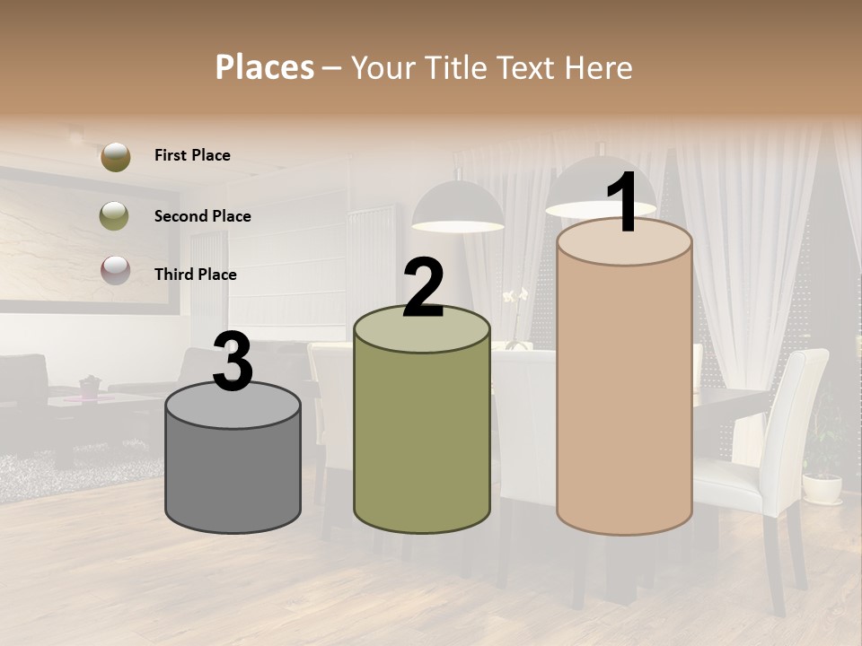 Wooden Black Dining PowerPoint Template