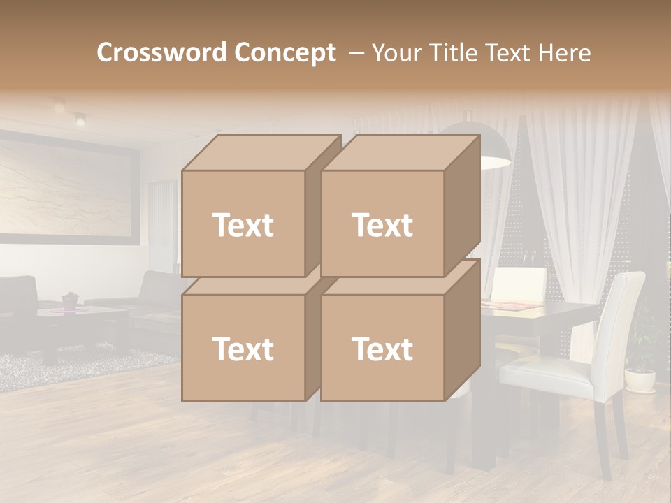 Wooden Black Dining PowerPoint Template