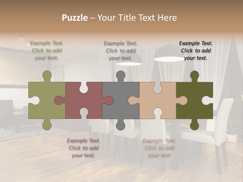 Wooden Black Dining PowerPoint Template