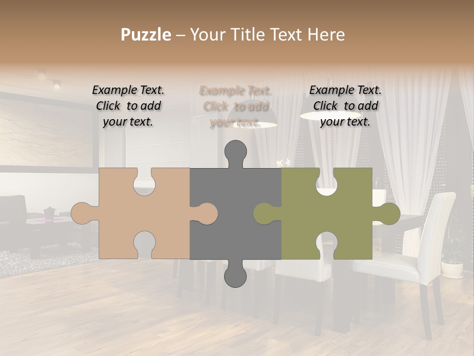 Wooden Black Dining PowerPoint Template