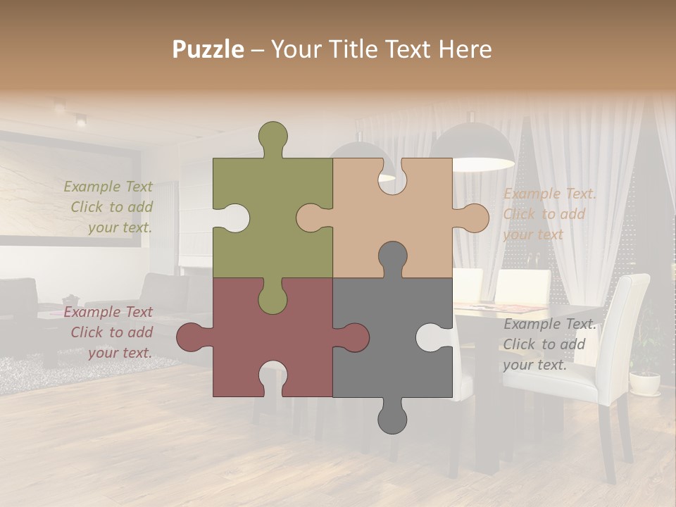 Wooden Black Dining PowerPoint Template