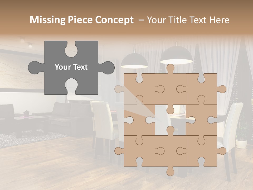 Wooden Black Dining PowerPoint Template