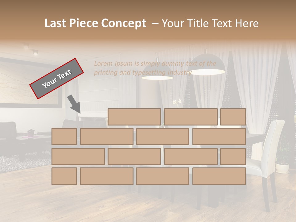 Wooden Black Dining PowerPoint Template