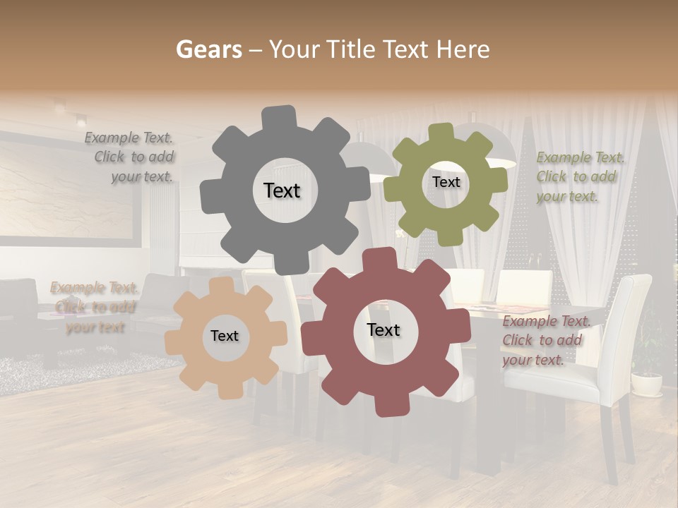 Wooden Black Dining PowerPoint Template