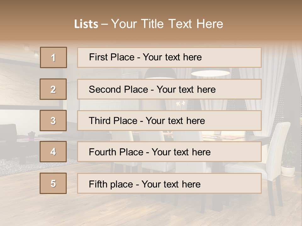 Wooden Black Dining PowerPoint Template