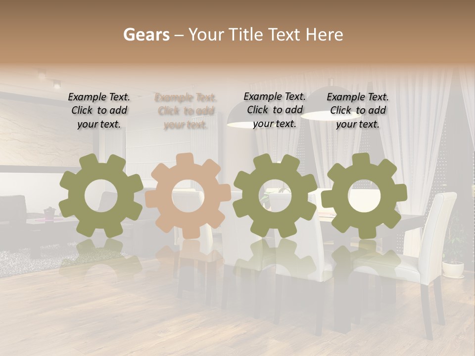 Wooden Black Dining PowerPoint Template