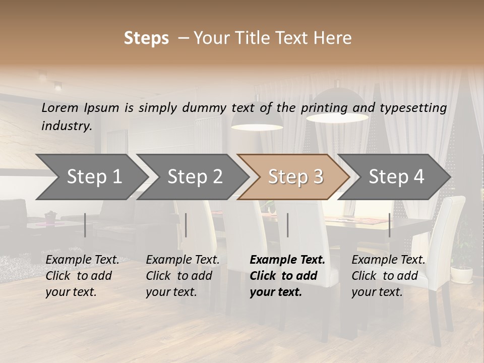Wooden Black Dining PowerPoint Template