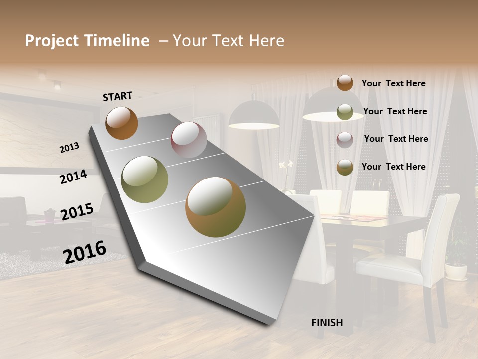 Wooden Black Dining PowerPoint Template