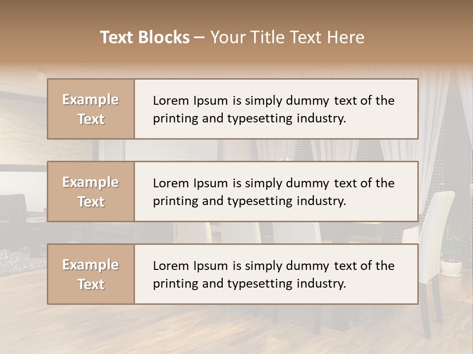 Wooden Black Dining PowerPoint Template