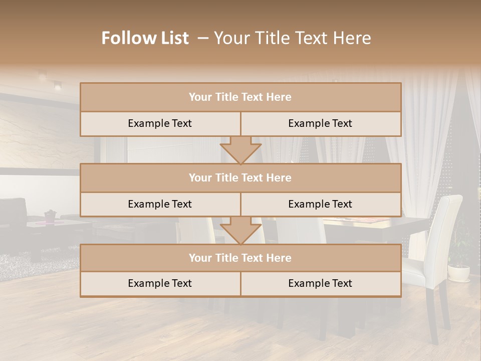 Wooden Black Dining PowerPoint Template