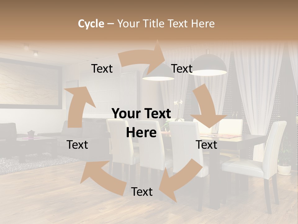 Wooden Black Dining PowerPoint Template