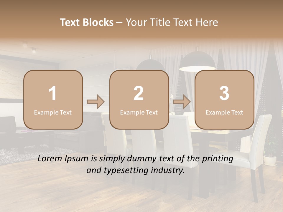 Wooden Black Dining PowerPoint Template