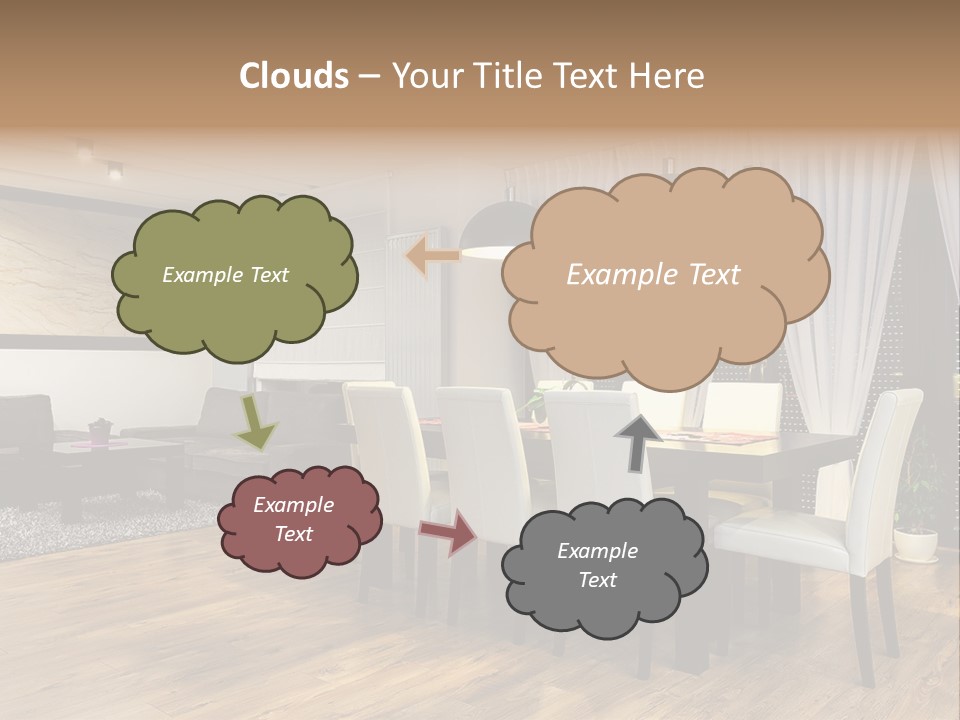 Wooden Black Dining PowerPoint Template