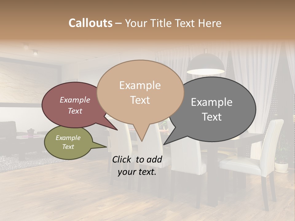 Wooden Black Dining PowerPoint Template