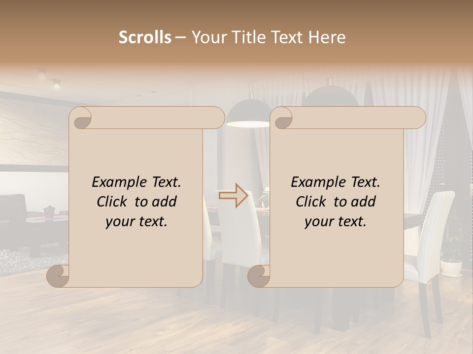 Wooden Black Dining PowerPoint Template