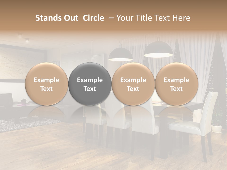 Wooden Black Dining PowerPoint Template