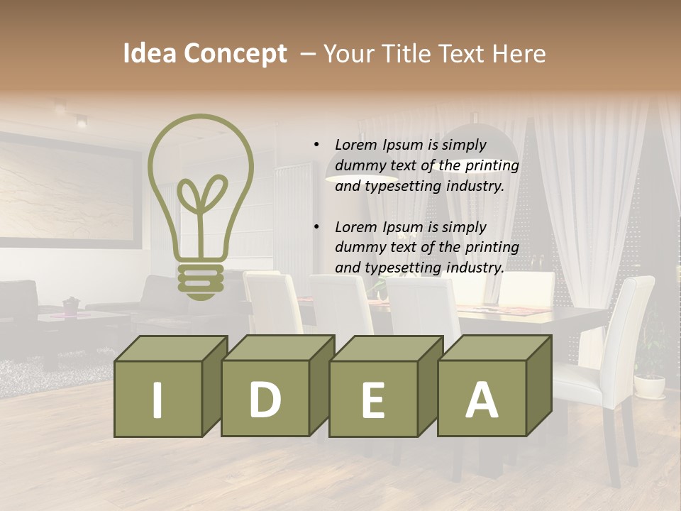 Wooden Black Dining PowerPoint Template