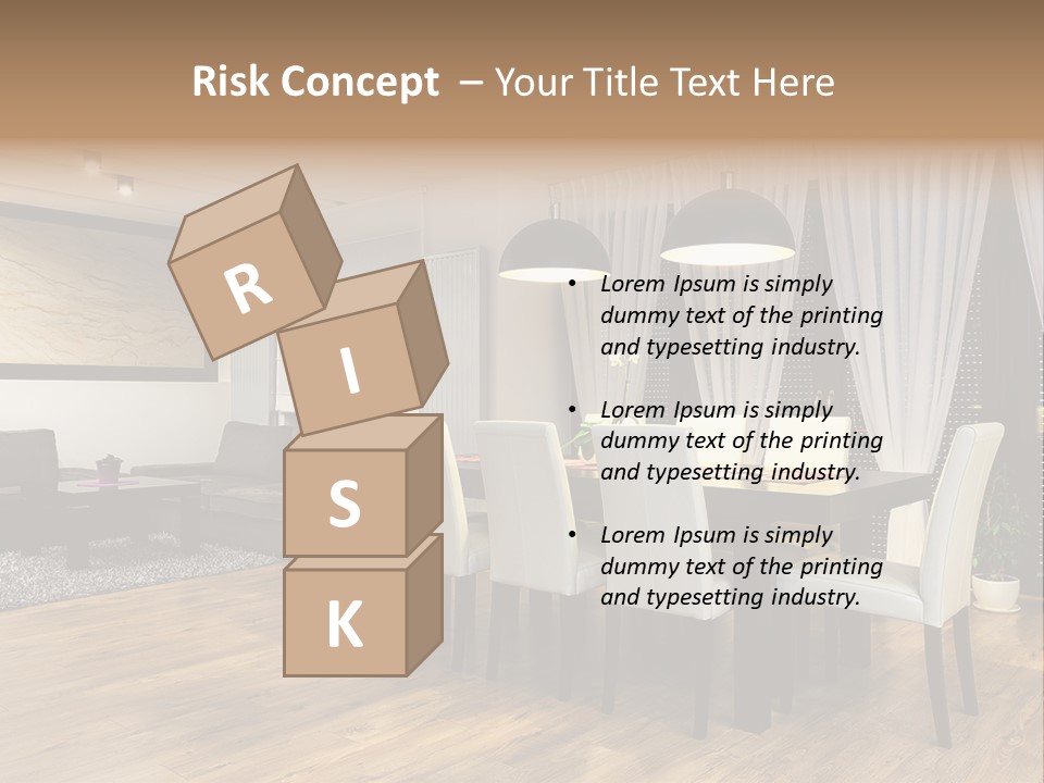 Wooden Black Dining PowerPoint Template