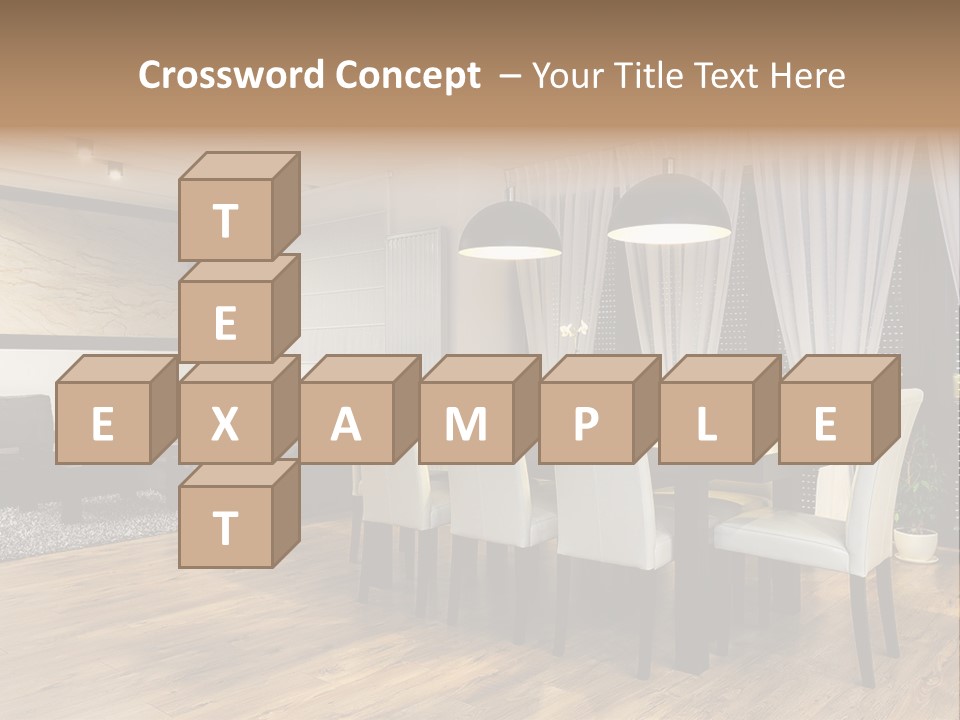 Wooden Black Dining PowerPoint Template