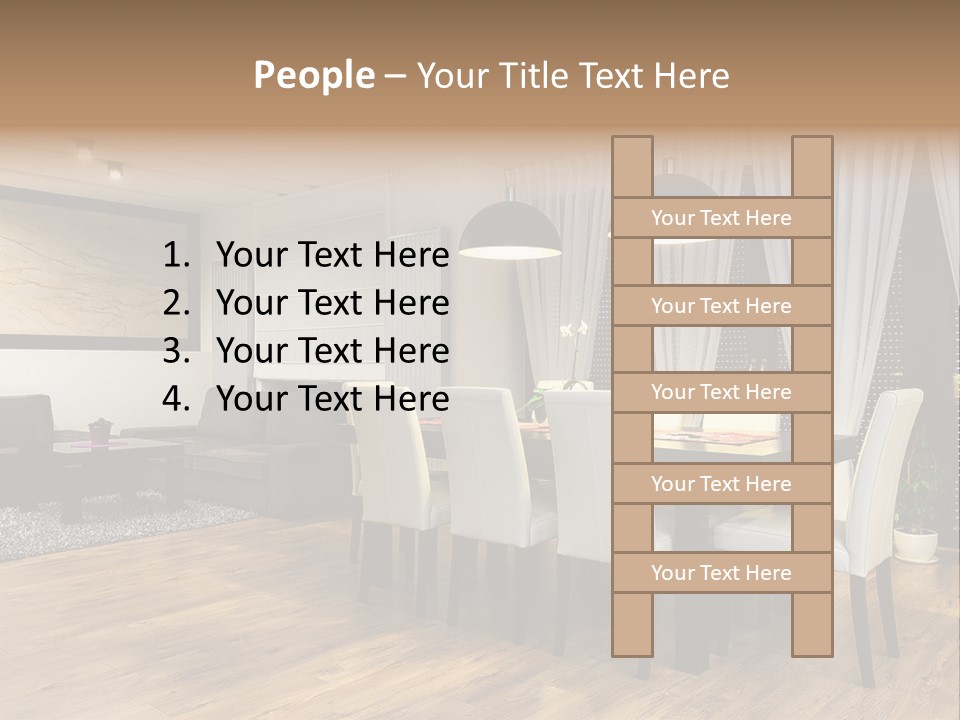 Wooden Black Dining PowerPoint Template