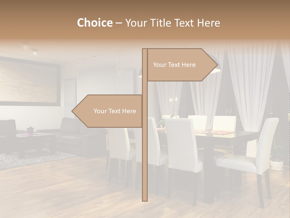 Wooden Black Dining PowerPoint Template