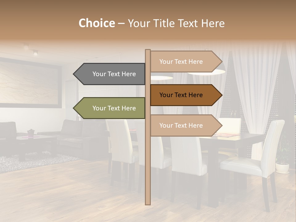 Wooden Black Dining PowerPoint Template