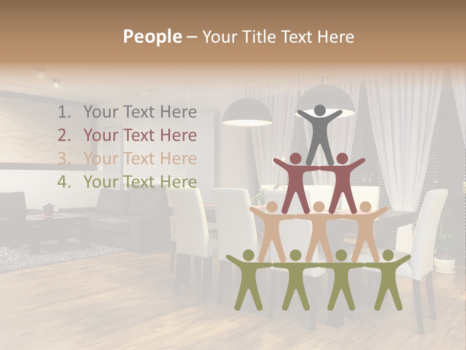 Wooden Black Dining PowerPoint Template