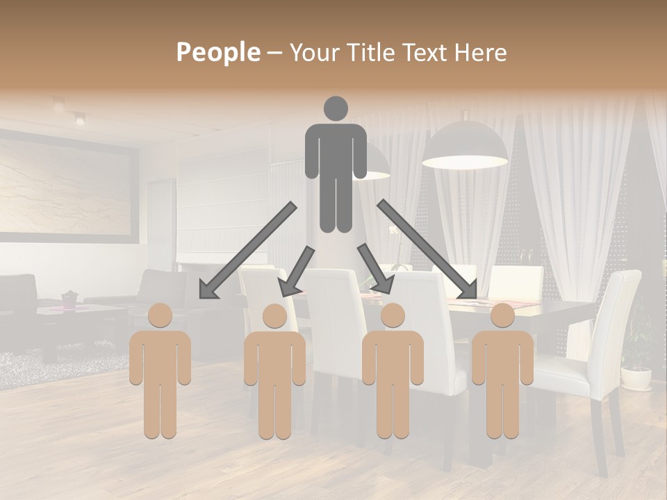 Wooden Black Dining PowerPoint Template