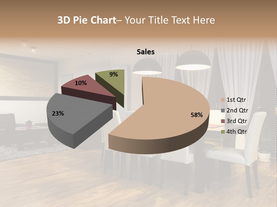 Wooden Black Dining PowerPoint Template