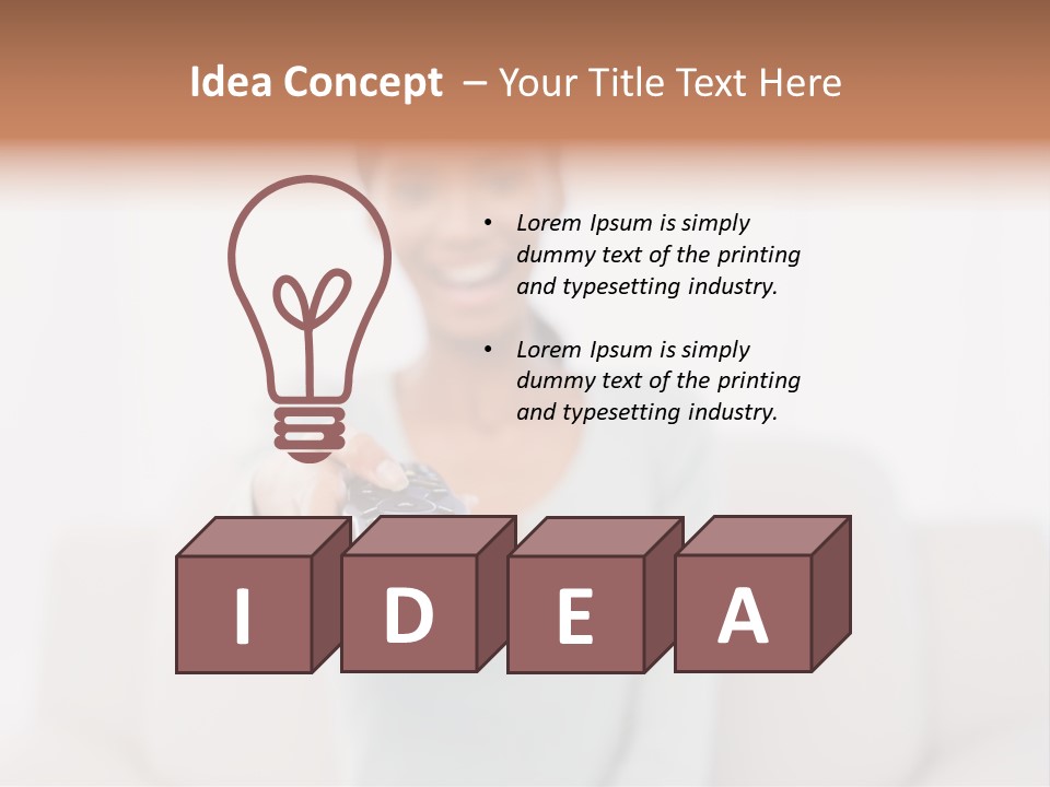 Woman Sitting Lounge PowerPoint Template