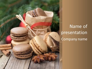 Macaroons Christmas Spices Advent PowerPoint Template