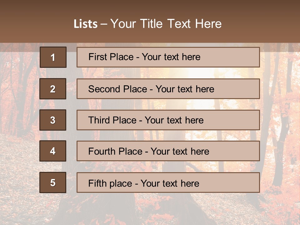 Sunny Foliage Golden PowerPoint Template
