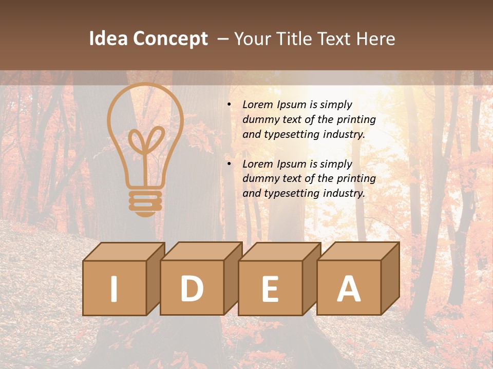 Sunny Foliage Golden PowerPoint Template