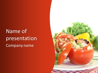 Bell Pepper Catering Lemon PowerPoint Template