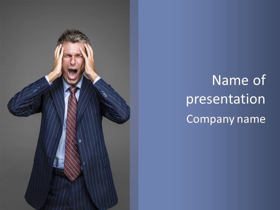 Screaming  Emotional Stress PowerPoint Template