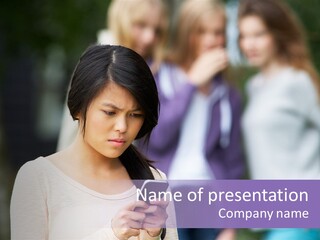 Teenage Harassment Caucasian PowerPoint Template