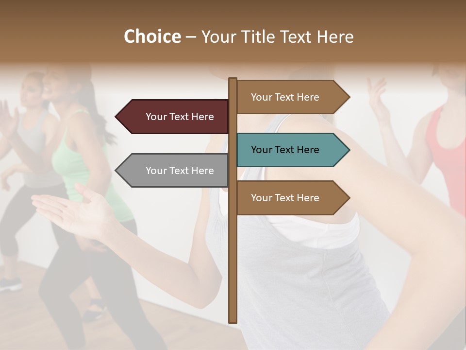 A Group Of Women In A Yoga Class PowerPoint Template