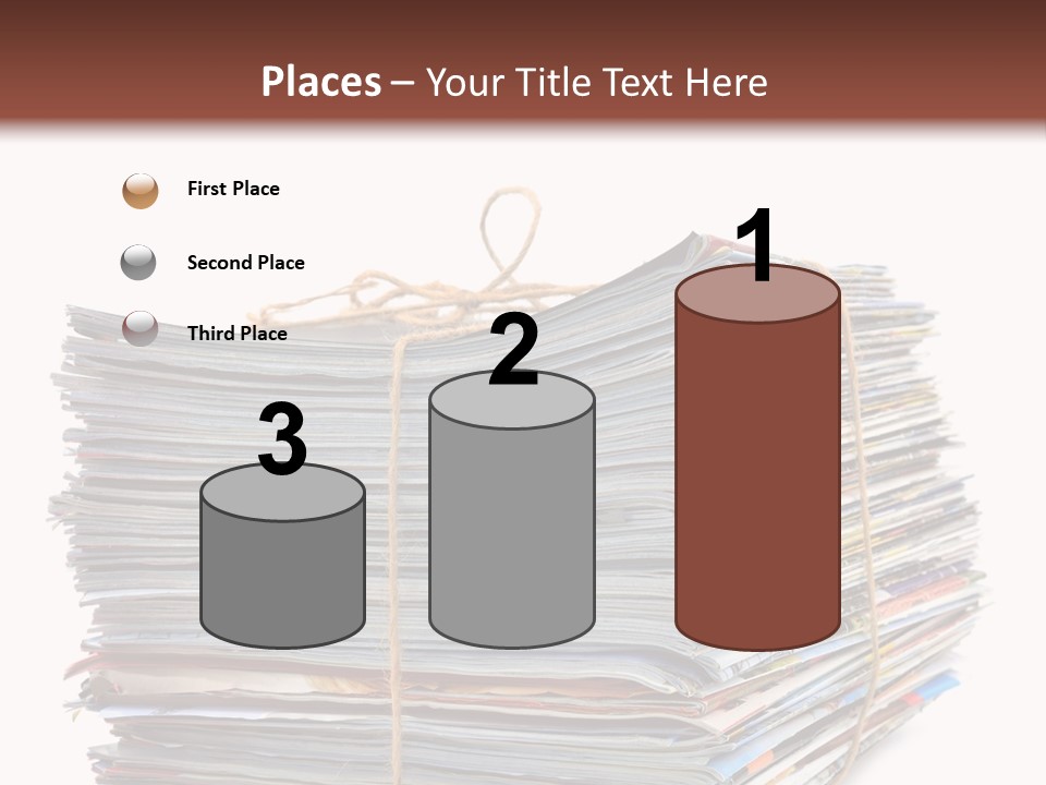 Advertising Pile Of Newspapers News PowerPoint Template