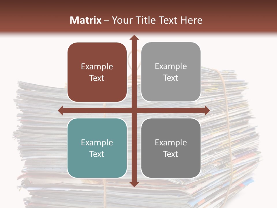 Advertising Pile Of Newspapers News PowerPoint Template