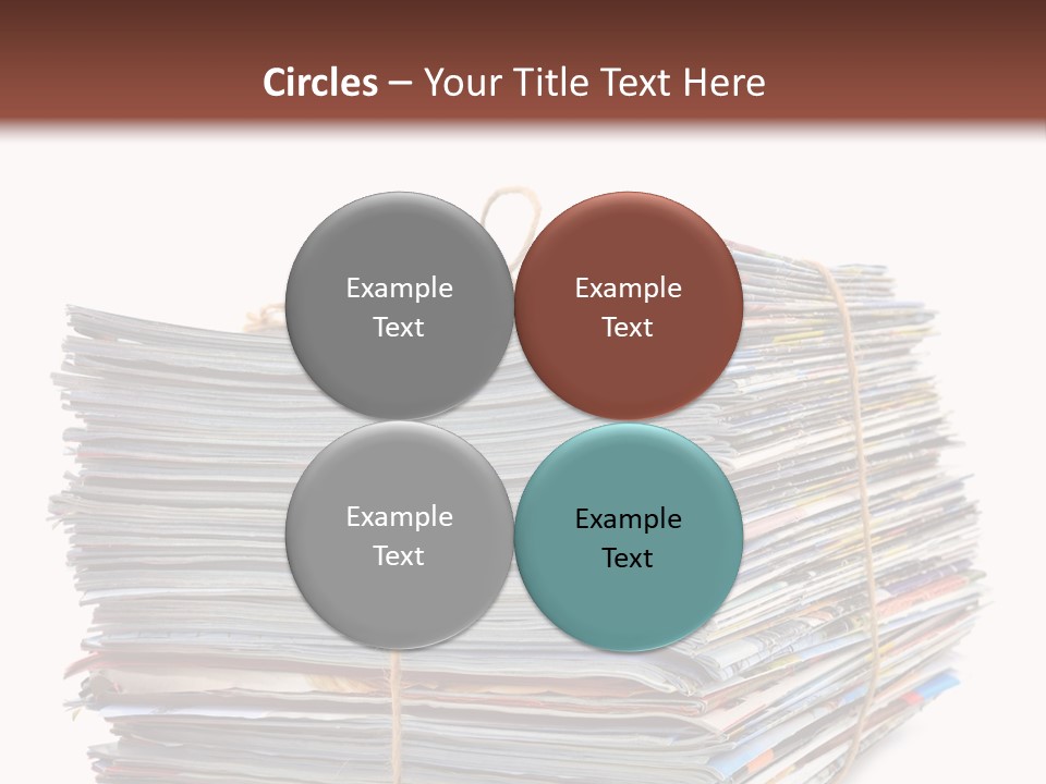 Advertising Pile Of Newspapers News PowerPoint Template