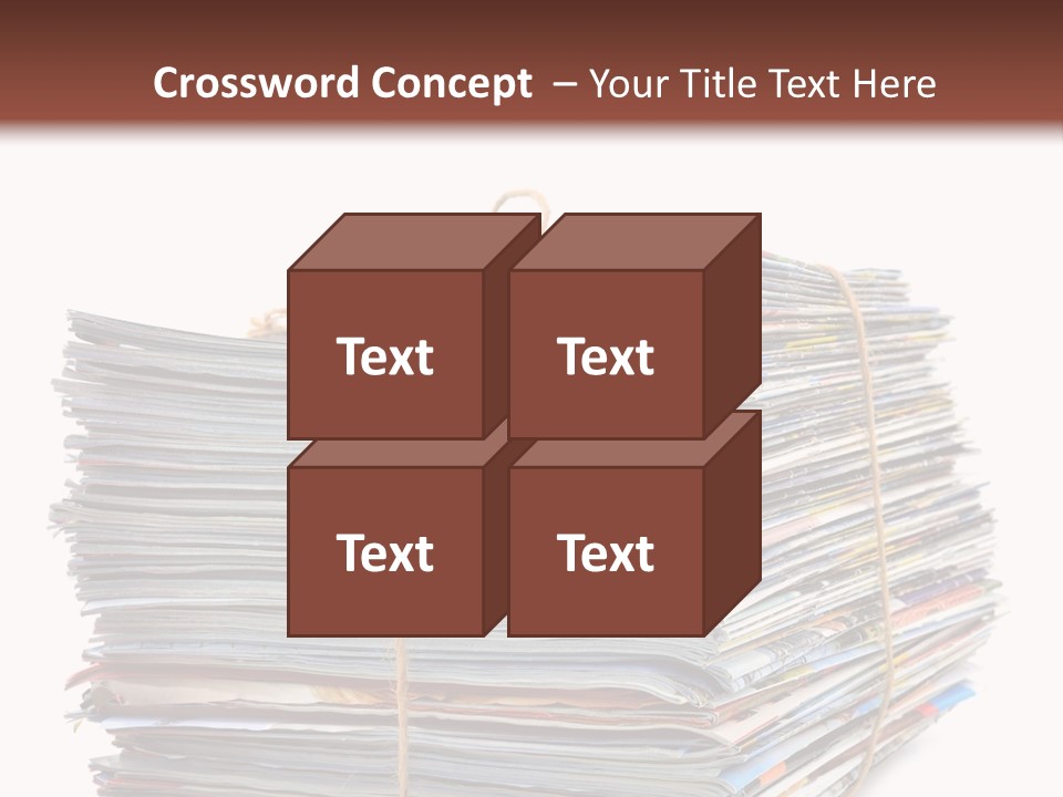 Advertising Pile Of Newspapers News PowerPoint Template