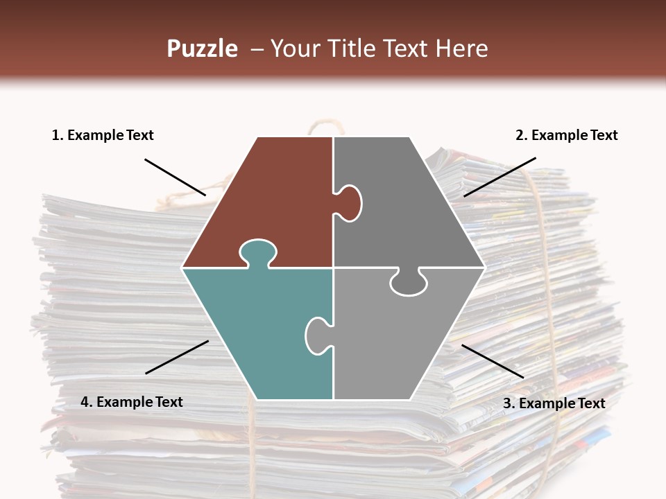 Advertising Pile Of Newspapers News PowerPoint Template