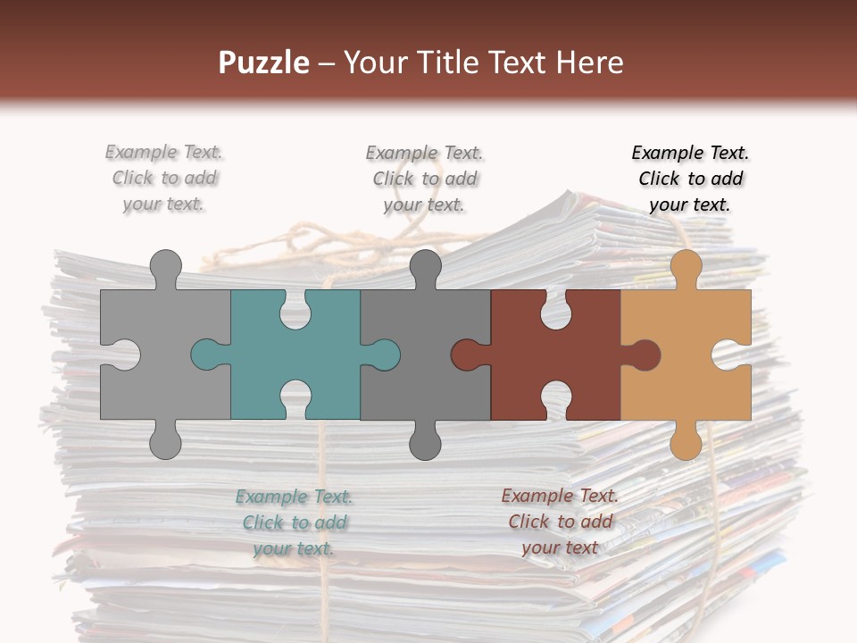 Advertising Pile Of Newspapers News PowerPoint Template