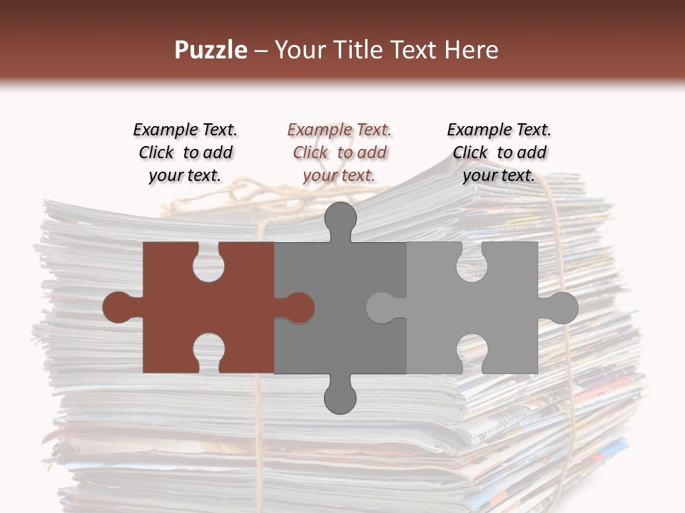 Advertising Pile Of Newspapers News PowerPoint Template