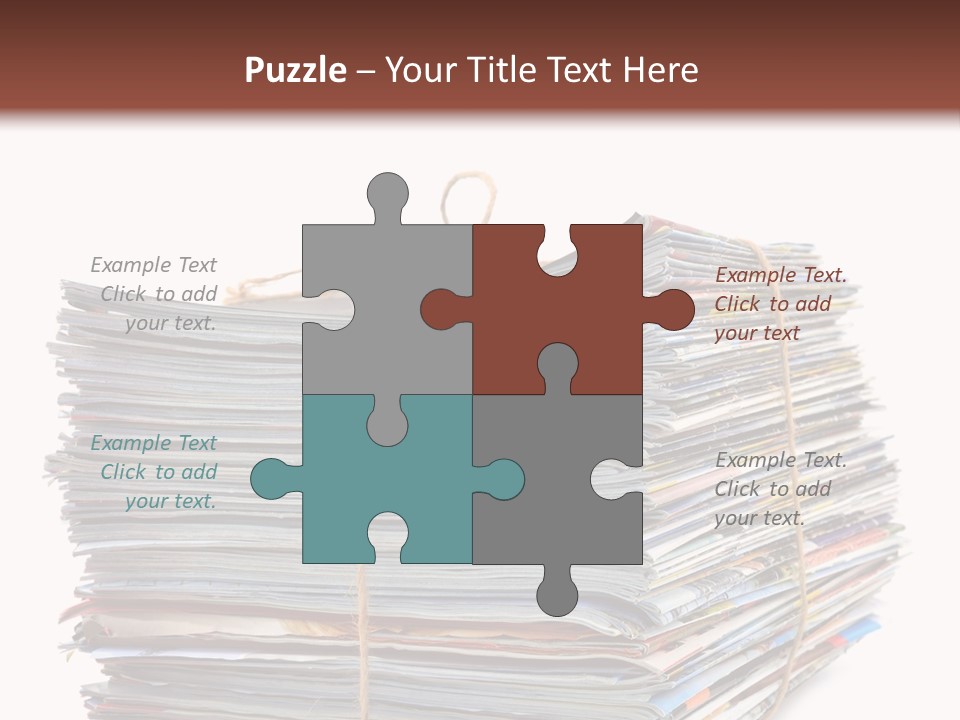 Advertising Pile Of Newspapers News PowerPoint Template